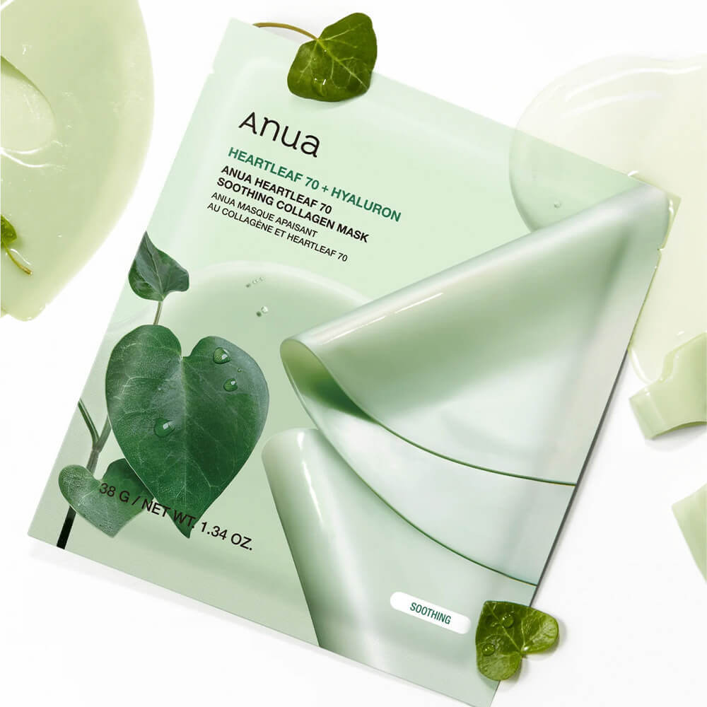 Успокаивающая гидрогелевая маска с хауттюйнией Anua Heartleaf 70 Soothing Collagen Mask Успокаивающая гидрогелевая маска с хауттюйнией Anua Heartleaf 70 Soothing Collagen Mask — изображение 1